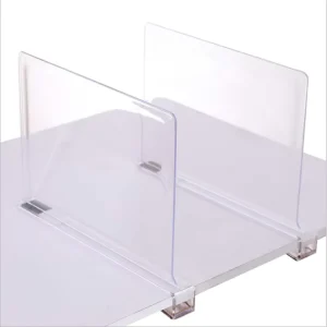 Retail L Shape Transparent Acrylic Closet Shelf Divider