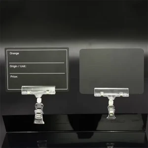 Retail Merchandise Erasable PVC Price Tags Mini Plastic Chalkboard Sign with Clip Blackboard Price Display Board