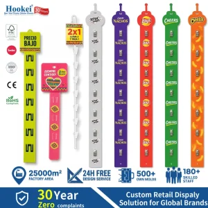 Retail Merchandise Strips Metal Resistente 12 Ganchos Tiras Display Minorista Supermercado Clip Colgante Aperitivos Al Por Mayor