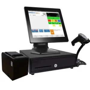 Retail Point Sale System Model S3 Black Includes Touchscreen PC POS Software Receipt Printer Barcode Cash Register