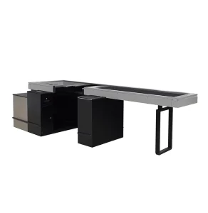 Retail Shop Store Cashier Checkout Counter With Conveyor Belt Luxury Checkout Desk for Supermarket