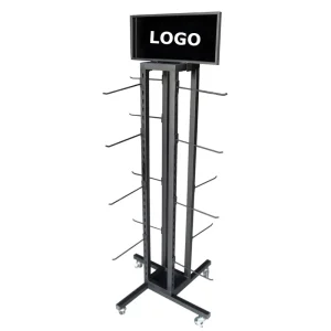 Retail Store Cell Phone Accessories Hat Belt Hanging Sock Metal Grid Hook Floor Stand Multi-Purpose Rotatable Display Rack