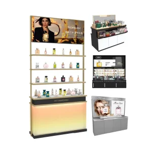 Retail Store Display Fixtures Space Saving Perfume Display Fixtures for Small Spaces Cosmetic Shop Display Cabinet