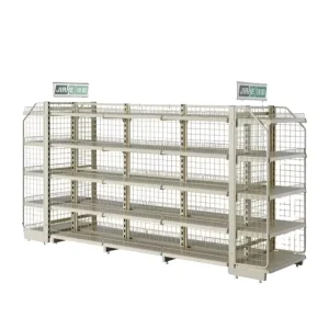Retail Store Fixtures Store Convenience Store Wire Shelves Multiple Levers Gondola Wire Shelving
