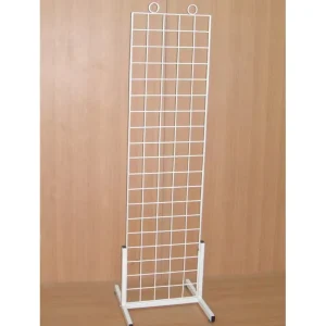 Retail Store Products Exposition Universal Metal Grid Wall Panel Floor Wire Display Rack with Sign Holder for Shop Promotion
