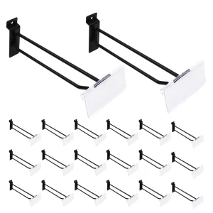 Retail Store Security Hanging Hooks Metal Steel Slatwall Panel Hooks with Price Tag Holder