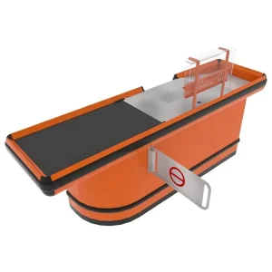 Retail Store Supermarket Tri Belt Front Loading Checkout Counter
