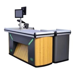 Retail Supermarket Cashier Counter High Quality Counter Table Supermarket Steel Checkout Counters