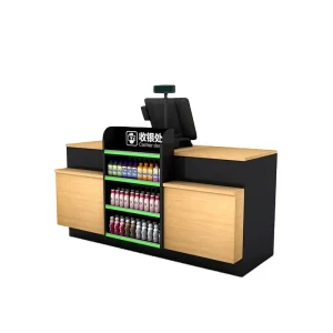 Retail Supermarket Shop Equipment Wooden Convenience Store Checkout Counter