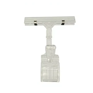 Rotatable POP Sign Clip Clear ABS Price Tag Holder for Supermarket Retail Merchandise Shelf Displays