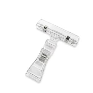 Rotatable POP Sign Clip Transparent ABS Double Sided Price Tag Holder For Supermarket Shelf Label Displays