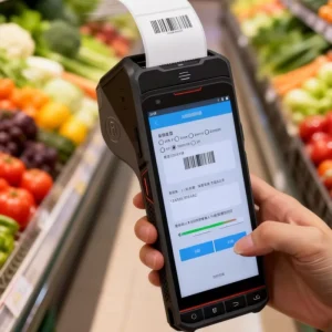 Rugged Handheld PDA with Built-in Thermal Label Printer Customizable Mobile Data Terminal for Logistics and Supermarket Cashier