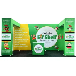 SEG Popup Trade Show Booth 10×20 Displays Easy Set up Double Bridges and Graphics Exhibition Booth Stand Backdrop Wall