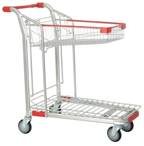 SXE 9 Heavy Duty Wire Foldable Warehouse Trolley Cart Metal and Steel Platform Versatile for Tools and Shopping