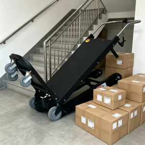 Sack Truck Electric Stair Climbing Hand Truck Cart Power Heavy Duty Folding Stair Climber Moving Cart with 4 Wheels Battery