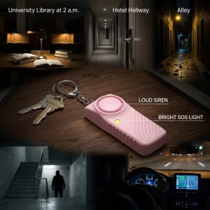 Safety Pocket 130dB Siren Alarm Keychain One Press Blast Deters Threats Must Have for Women & Kids
