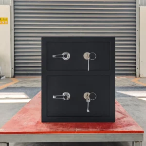 Security Deposit Cabinet Double Door 100kg Heavy Duty Black Safe Anti-Pry Function Key Fireproof 5 Year Warranty for Valuables