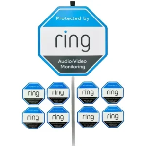 Security Signs 28 Inches With 6 Double-Sided Stickers Reflective Security Stickers