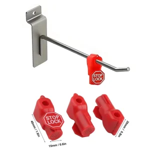 Security Stop Lock Anti Theft Device for Display Hook Pegboard Slat Wall Display