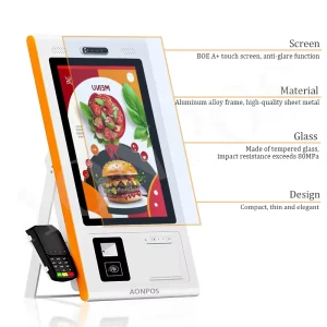 Self service Machine Built in Tempered Glass Capacitive Touch Screen Desktop Floor Stand Payment Kiosk