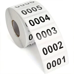 Sequential Number Labels 1 1000 Customized Self Adhesive Stickers 1000pcs Roll Art Paper UV Printing for Storage Organizing