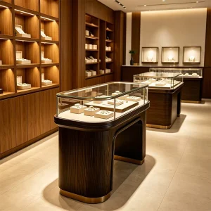 Shatterproof Luxury Vetrina Espositiva Display Case Glass Showcase Easy to Clean Customized Display Counter