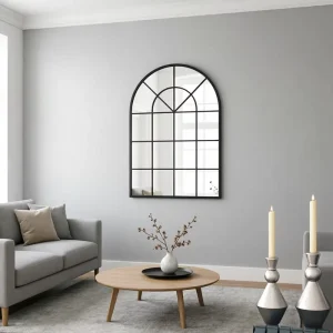 Shatterproof Wrought Metal Stainless Iron Art Mirror Decorative Wall Hanging Mirror Frame for Home Decor CE
