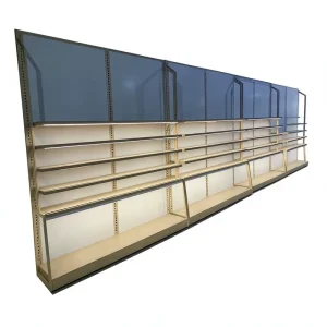 Shelf Cosmetics Grey and Pink Design Multi Layer Tall Showcase Stand for Beauty Retail Skincare Shop Interior Display