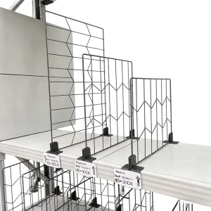 Shelf Divider for Storage Rack PVC & Wire Mesh Partition Panel for Separating Products on Shelves Retail Use