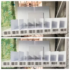 Shelf Divider with Price Label Groove PVC and Iron Mesh Partition with Card Slot for Displaying Product Prices on Racks