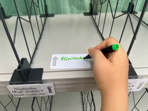 Shelf Divider with Tag Holder for Pharmacy Shelves PVC and Wire Mesh Partition with Price Slot for Medicine and Health Products