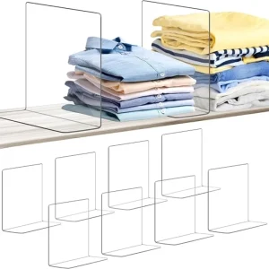 Shelf Dividers for Closet Organization Durable Clear Acrylic Divider Organizer Adjustable Shelving Separators for Clothing Purse