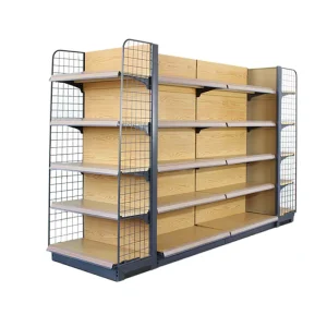 Shelf Grocery Store Metal Display Rack Supermarket Equipment Wooden Grain Supermarket Shelf