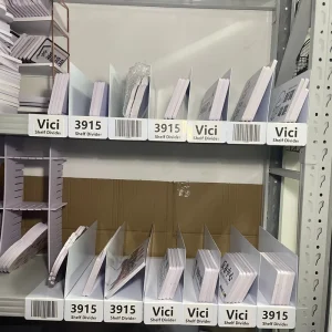 Shelf Partition with Card Slot for Price Label PVC or Metal Mesh Divider with Price Tag Holder for Grocery Shelf Display