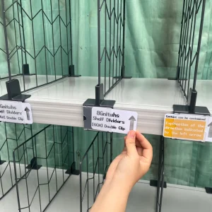 Shelf Separator and Warehouse Partition with Price Label Plastic and Wire Mesh Isolation Panel for Clothing Warehouse
