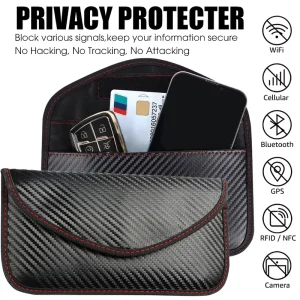 Shielding Anti-Theft Key Fob Blocker Security Bag Cell Phone RFID Signal Blocking Faraday Cage Pouch for Car Keys