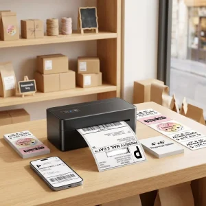 Shipping Label Printer 4×6 Wireless Thermal Printer for Shopify AMZ EBay 150mm s High Speed Maker