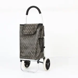 Shop 2 Plastic Wheel Lightweight Personal Folding Collapsible Shopping Bag Trolley for Supermarket