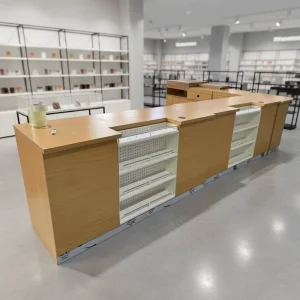 Shop Fashion Wooden Steel Checkout Counter Equipment Sale Counter for Efficient Counting and Stylish Storefront
