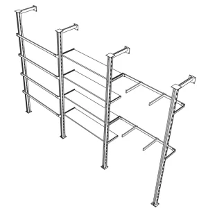 Shop Fittings Manufacturers Modern Portable Metal Display Fixtures Iron Retail Heavy Duty Wall Mount Store Clothing Rack