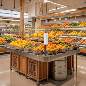 Shopping Bag Rack for Supermarket Standard Bag Rolls Eco-Friendly Heavy Duty Steel Produce Bag Dispenser