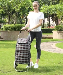 Shopping Cart Portable Utility Multifunctional Hand Carts Folding Trolley Light Weight White Crystal Wheel