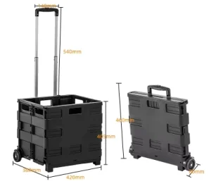 Shopping Cart Spinner Folding Luggage Telescopic Handle Shopping Trolley With Wheel Foldable Shopping Cart