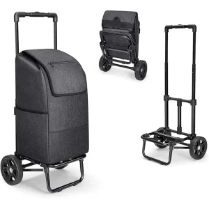 Shopping Cart for Groceries on Wheels Foldable Shopping Cart with Wheels Load Bearing Hand Truck for Camping Laundry Garden