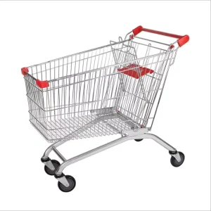 Shopping Mall 60L Steel Supermarket Shopping Trolley Cart Used Store