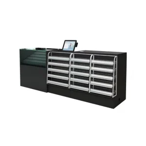 Shopping Mall Supermarket Cashier Multi function Corner Bar Grey Rock Board Countertop SYT 005 Convenience Store 900mm 600/900mm