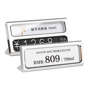 Sign Display Holder Desk Name Plate Tag Stand Aluminum Card Price Tag Display Card