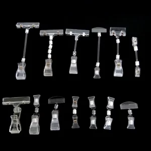 Sign Holder Low Price Display Clip Plastic Clear Pop Clip PVC Price Holder for Supermarket Shelf Label