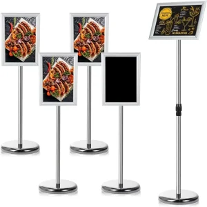 Sign Holder Stand 8.5×11” Adjustable Heavy Duty Floor Standing Outdoor Indoor Advertising Vertical Display