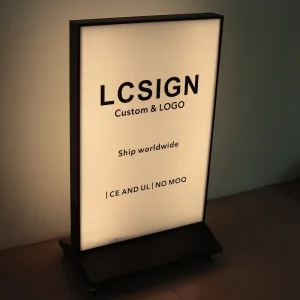 Sign Pulley Mobile Advertising Light Box Outdoor Acrylic Aluminum Floor Vertical Double sided Billboard
